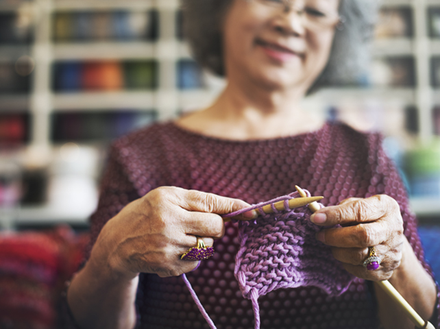 woman knitting