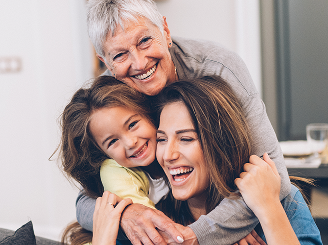 three women hugging